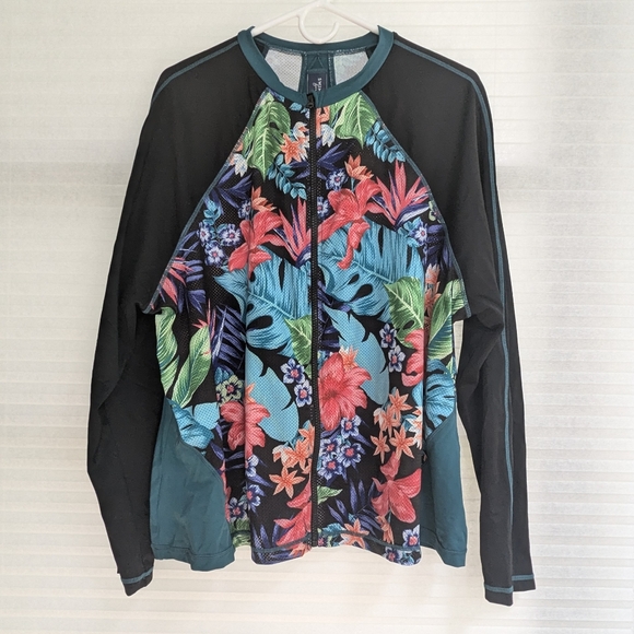 Swimsuits For All Chlorine Resistant Long-Sleeve Colorblock Swim Tee Size 22 - Picture 5 of 5